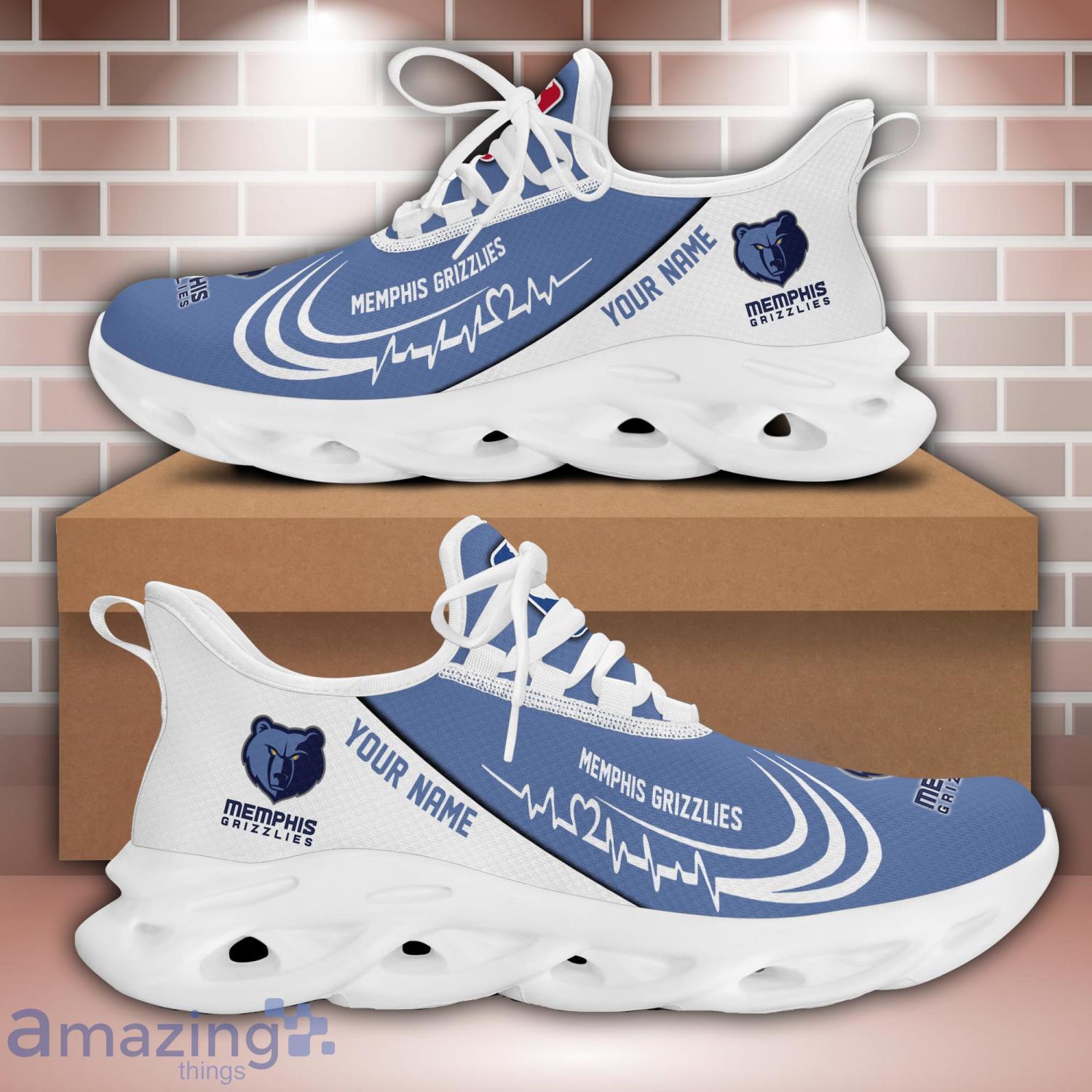 NBA Memphis Grizzlies Custom Name Personalized Sneakers Max Soul Shoes For Fans image NBA Memphis Grizzlies Custom Name Personalized Sneakers Max Soul Shoes For Fans Product Photo 1