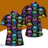 Neon Bright Skulls Pattern Polo Shirt For Women Gift Golf Lover