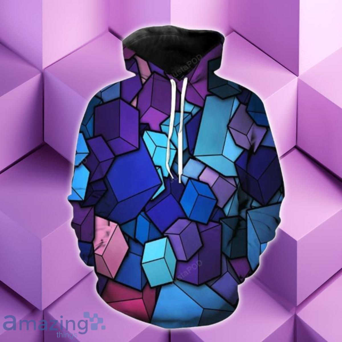 Neon Cubes 3D Hoodie Best Gift For Men And Women image Neon Cubes 3D Hoodie Best Gift For Men And Women Product Photo 1