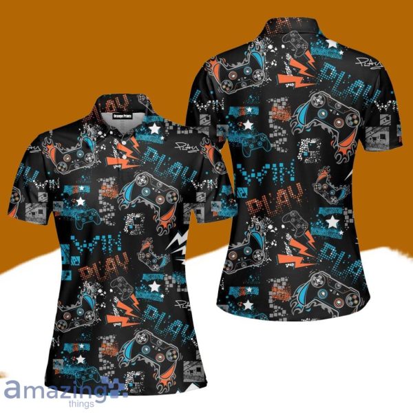 Neon PS Game Player Polo Shirt For Women Gift Golf Lover Product Photo 1