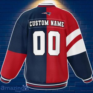 New Engl& Patriots Baseball Jacket Custom Number & Name Youth Style For Fans Product Photo 2