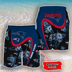 New England Patriots NFL Floral Hawaiian Shirt And Shorts Custom Name Casual Comfort Combo For Fans Product Photo 3
