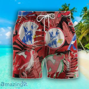 New Jersey Devils Set Hawaiian Shirt And Shorts Combo Retro Style For Fans Product Photo 3