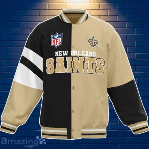 New Orleans Saints Baseball Jacket Custom Number & Name Youth Style For Fans Product Photo 3
