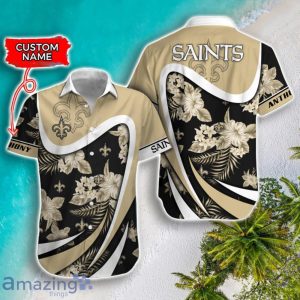 New Orleans Saints NFL Floral Hawaiian Shirt And Shorts Custom Name Casual Comfort Combo For Fans Product Photo 2