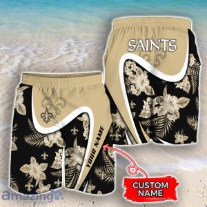 New Orleans Saints NFL Floral Hawaiian Shirt And Shorts Custom Name Casual Comfort Combo For Fans Product Photo 3