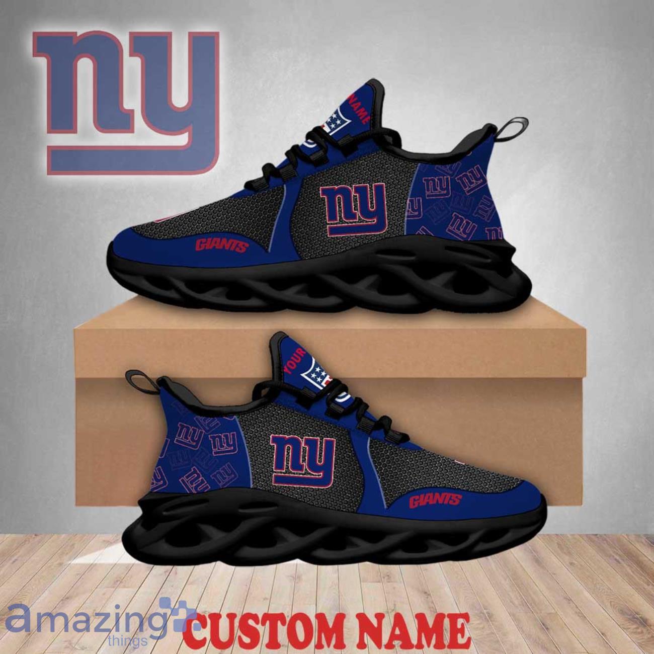 New York Giants Max Soul Shoes Logo Pattern Custom Name Best Gift For NFL Fans image New York Giants Max Soul Shoes Logo Pattern Custom Name Best Gift For NFL Fans Product Photo 2
