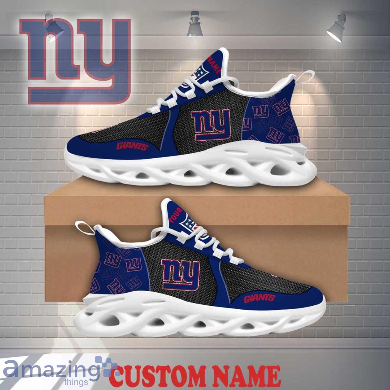 New York Giants Max Soul Shoes Logo Pattern Custom Name Best Gift For NFL Fans image New York Giants Max Soul Shoes Logo Pattern Custom Name Best Gift For NFL Fans Product Photo 1