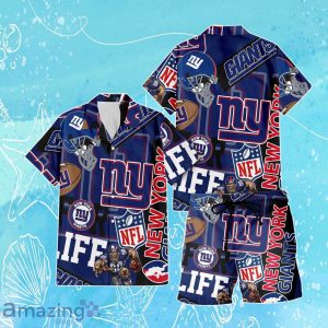 New York Giants NFL Combo Hawaiian Shirt & Short Trending Gift For Fans Product Photo 1