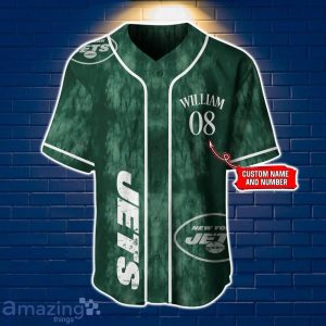 New York Jets NFL Jersey Baseball Shirt Exclusive Custom Number & Name Gift For Fans Product Photo 2