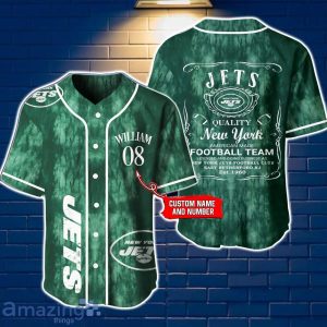 New York Jets NFL Jersey Baseball Shirt Exclusive Custom Number & Name Gift For Fans Product Photo 1