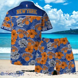 New York Knicks NBA Team Logo Hawaiian Shirt And Short Vintage Pattern Product Photo 2