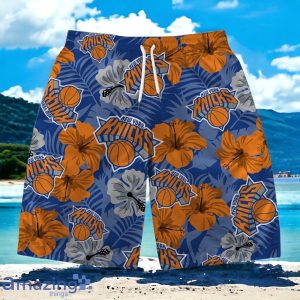 New York Knicks NBA Team Logo Hawaiian Shirt And Short Vintage Pattern Product Photo 3