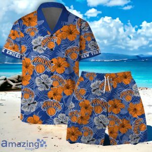 New York Knicks NBA Team Logo Hawaiian Shirt And Short Vintage Pattern Product Photo 1