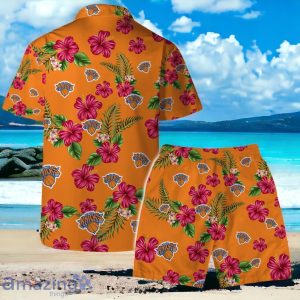 New York Knicks Team Logo Hawaiian Shirt And Short Floral Pattern Product Photo 2