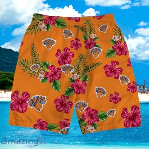 New York Knicks Team Logo Hawaiian Shirt And Short Floral Pattern Product Photo 4