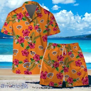 New York Knicks Team Logo Hawaiian Shirt And Short Floral Pattern Product Photo 1