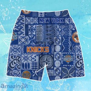 New York Knicks Team Logo Tropical Pattern Hawaiian Shirt & Short Product Photo 4