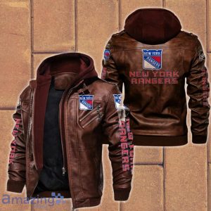 New York Rangers 2D Leather Jacket Gift For Men And Women With Hood Product Photo 2