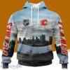 NHL Calgary Flames Personalized Arena Skyline Design 3D Hoodie All Over Print Designed Part For Fans