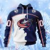 Nhl Columbus Blue Jackets Personalize Home Mix Away Hoodie 3D All Over Print Attract Gift For Men And Women