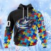 Nhl Columbus Blue Jackets Special Black Autism Awareness Design Hoodie 3D All Over Print Attract Gift For Men And Women