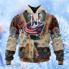 Nhl Columbus Blue Jackets Special Native Costume Design Hoodie 3D All Over Print Attract Gift For Men And Women