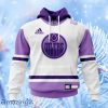 Nhl Edmonton Oilers Personalize Hockey Fight Cancer Hoodie 3D All Over Print Attract Gift For Men And Women