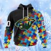 Nhl Minnesota Wild Special Black Autism Awareness Design Hoodie 3D All Over Print Attract Gift For Men And Women