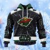 Nhl Minnesota Wild X Star Wars Meteor Shower Design Hoodie 3D All Over Print Attract Gift For Men And Women