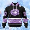 Nhl Montreal Canadiens Special Black And Lavender Hockey Fight Cancer Design Personalized Hoodie 3D All Over Print Attract Gift For Men And Women