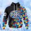 Nhl Montreal Canadiens Special Black Autism Awareness Design Hoodie 3D All Over Print Attract Gift For Men And Women