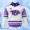 Nhl Nashville Predators Personalize Hockey Fight Cancer Hoodie 3D All Over Print Attract Gift For Men And Women