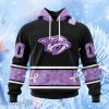 Nhl Nashville Predators Special Black And Lavender Hockey Fight Cancer Design Personalized Hoodie 3D All Over Print Attract Gift For Men And Women