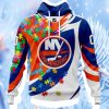 Nhl New York Islanders Autism Awareness Personalized Name & Number 3D Hoodie 3D All Over Print Attract Gift For Men And Women