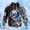 Nhl New York Islanders Special Black Autism Awareness Design Hoodie 3D All Over Print Attract Gift For Men And Women
