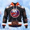Nhl New York Islanders X Star Wars Meteor Shower Design Hoodie 3D All Over Print Attract Gift For Men And Women