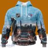 NHL New York Rangers Personalized Arena Skyline Design 3D Hoodie All Over Print Designed Part For Fans