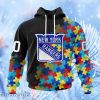 Nhl New York Rangers Special Black Autism Awareness Design Hoodie 3D All Over Print Attract Gift For Men And Women