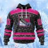 Nhl New York Rangers Special Pink In The Rink Fight Breast Cancer Hoodie 3D All Over Print Attract Gift For Men And Women