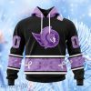 Nhl Ottawa Senators Special Black And Lavender Hockey Fight Cancer Design Personalized Hoodie 3D All Over Print Attract Gift For Men And Women