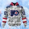 Nhl Philadelphia Flyers Special Camo Design For Veterans Day Hoodie 3D All Over Print Attract Gift For Men And Women