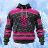 Nhl Seattle Kraken Special Pink In The Rink Fight Breast Cancer Hoodie 3D All Over Print Attract Gift For Men And Women