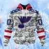 Nhl St Louis Blues Special Camo Design For Veterans Day Hoodie 3D All Over Print Attract Gift For Men And Women