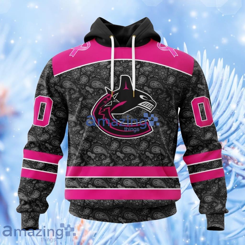 Nhl Vancouver Canucks Special Pink In The Rink Fight Breast Cancer Hoodie 3D All Over Print Attract Gift For Men And Women Product Photo 1