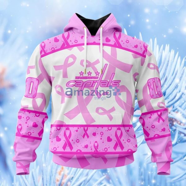 Nhl Washington Capitals Special Pink October Breast Cancer Awareness Month Hoodie 3D All Over Print Attract Gift For Men And Women Product Photo 1