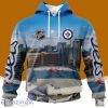 NHL Winnipeg Jets Personalized Arena Skyline Design 3D Hoodie All Over Print Designed Part For Fans