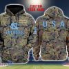 North Carolina Tar Heels 3D Printing Army Camo Pattern Unisex Hoodies Custom Name For Fans