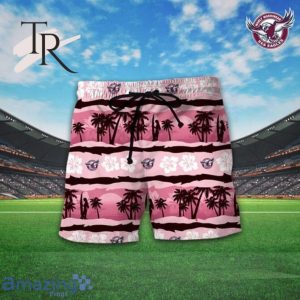 NRL Manly Warringah Sea Eagles Combo Hawaiian Shirt And Shorts Custom Number & Name Trendy Combo For Fans Product Photo 3