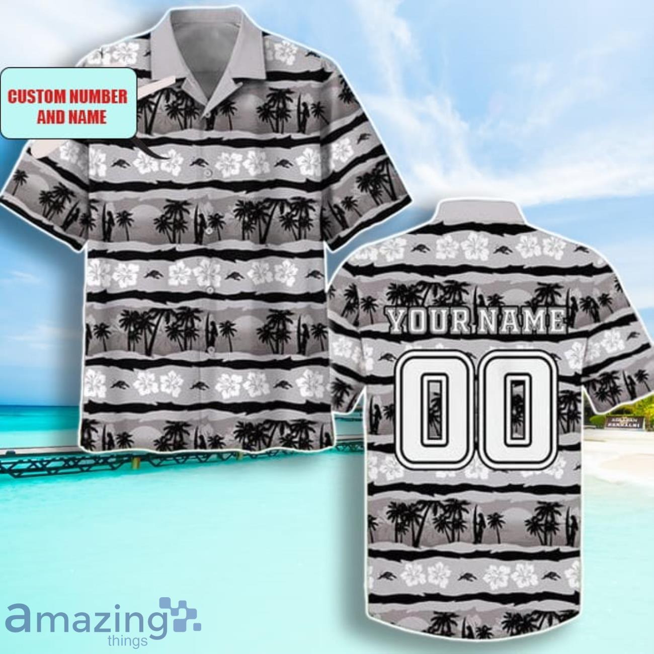 NRL Penrith Panthers Combo Hawaiian Shirt And Shorts Custom Number & Name Trendy Combo For Fans image NRL Penrith Panthers Combo Hawaiian Shirt And Shorts Custom Number & Name Trendy Combo For Fans Product Photo 2